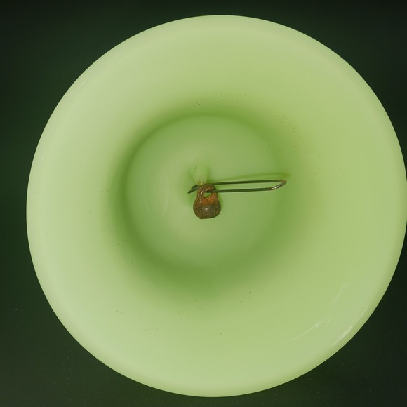 Fenton Lime Uranium Glass Daisy & Button Bell UV Reactive Glows Antique - Picture 10 of 13